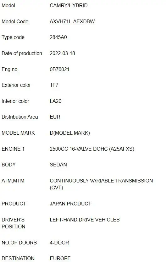 TOYOTA CAMRY - Image 17